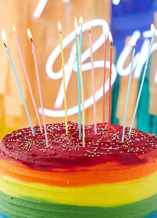 Multicoloured Skinny Tall Candles 12pk