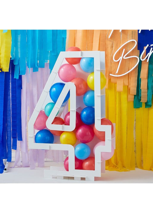 Balloon Mosaic Number 4 Stand