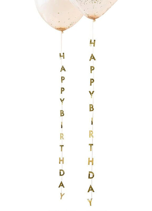 Gold Birthday Balloon Tails