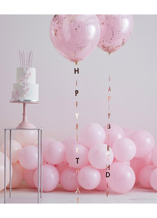 Rose Gold Birthday Balloon Tails