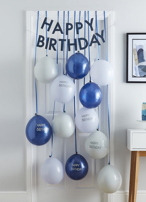 Blue Birthday Surprise Balloon Door Kit