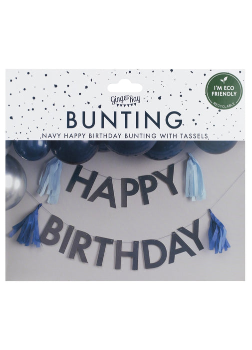 Blue Happy Birthday Bunting