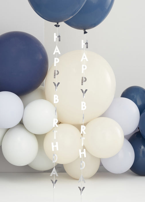 Silver Birthday Balloon Tails