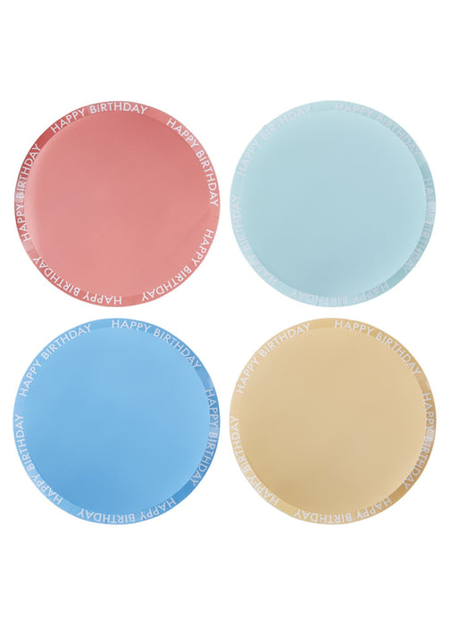 Brights Happy Birthday Plates 8pk