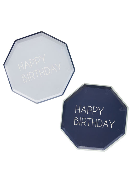 Navy & Blue Birthday Plates 8pk
