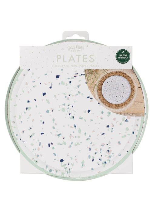 Terrazzo Print Paper Plates 8pk